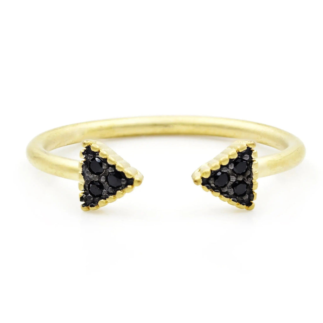 Black Pavé Arrow Cuff Ring - FREIDA ROTHMAN