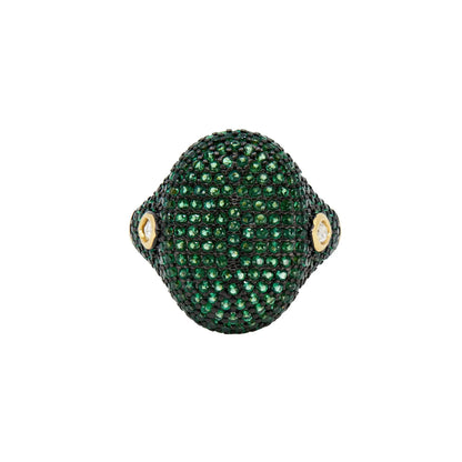 Matte9GoldBlack Midnight Emerald Pavé Cocktail Ring Midnight RING