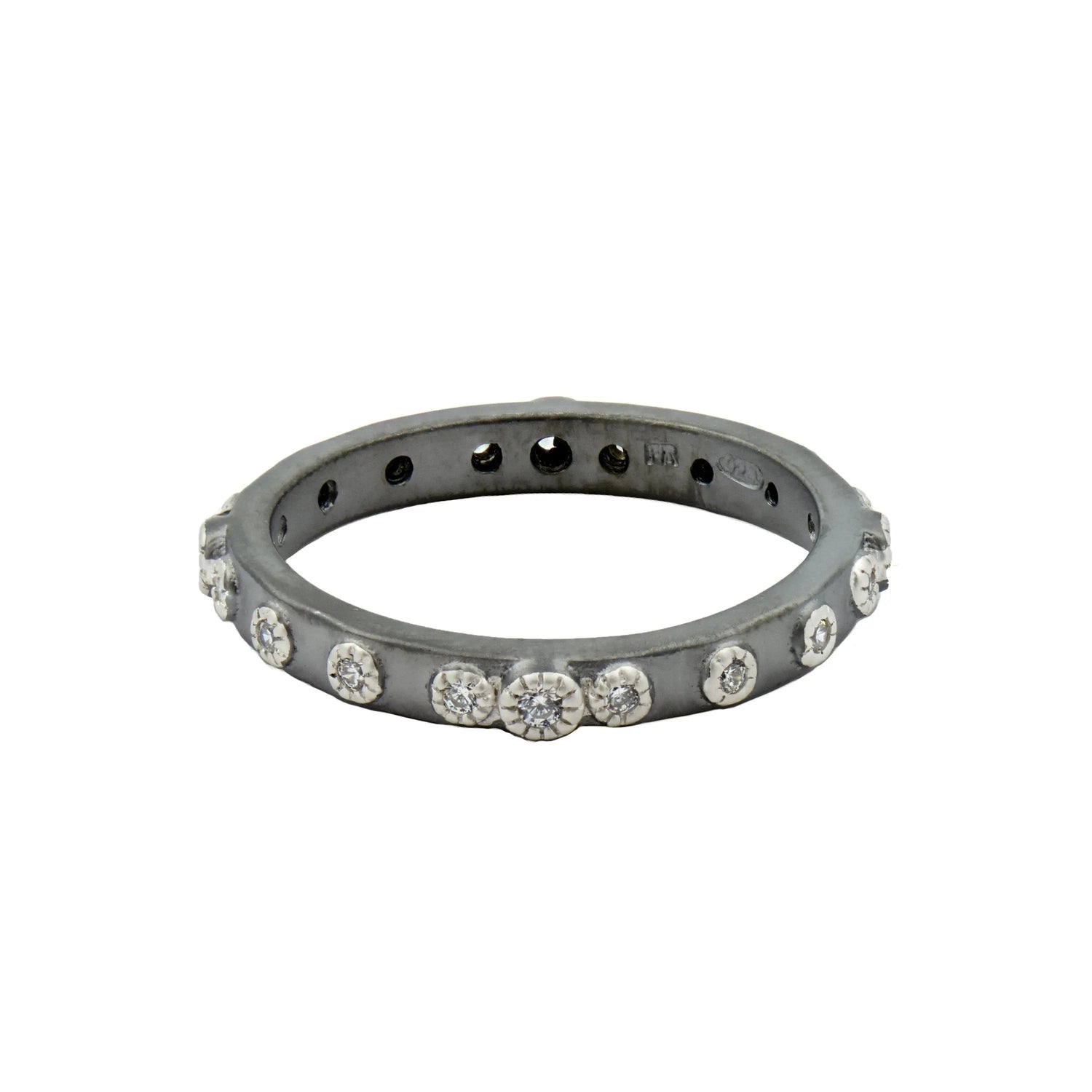 SilverBlackReverse9 Mini Stud Stack Ring RING FOR STACKING RING