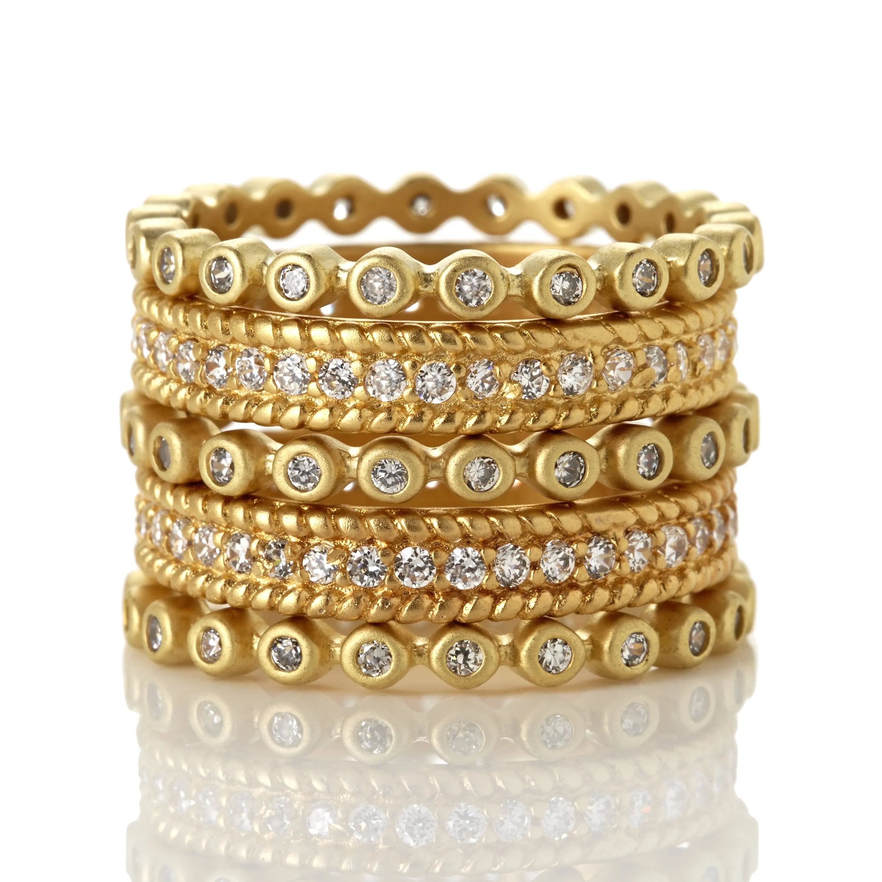 Gold9 Signature Pavé 5-Stack Ring Signature RING