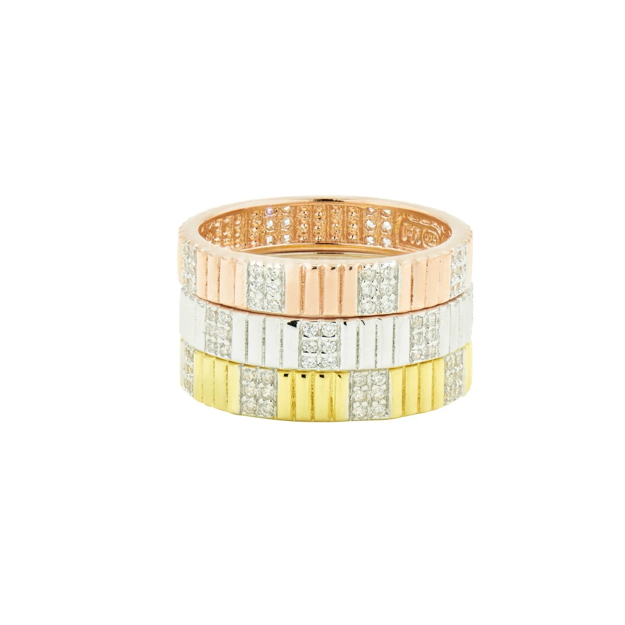 Sleek Tri - Color 3 - Stack Ring - FREIDA ROTHMAN