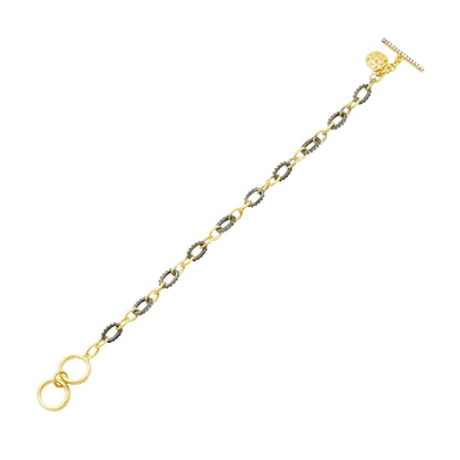 Tow - Tone Chain Link Bracelet - FREIDA ROTHMAN