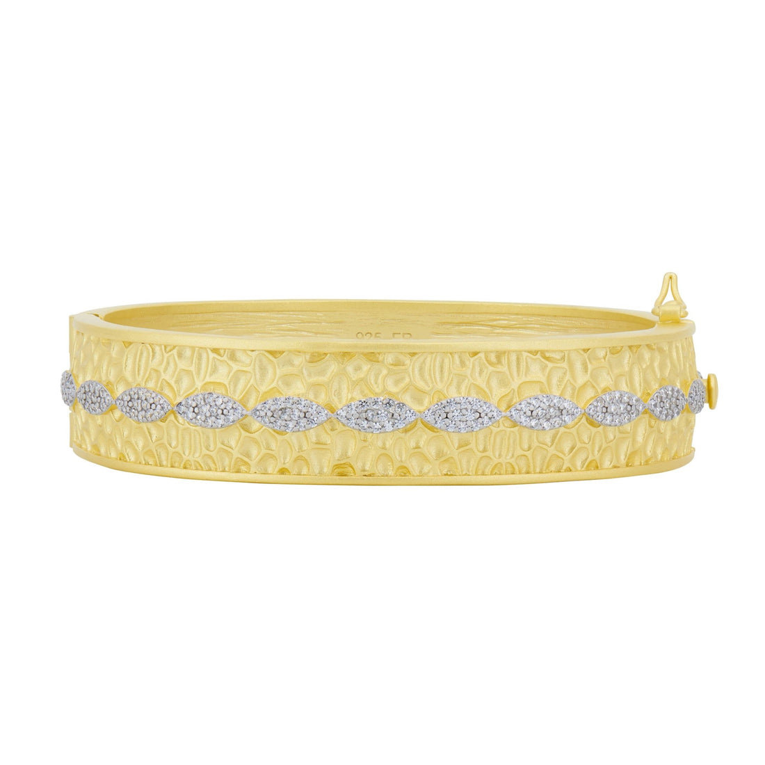 Petals in Bloom Textured Hinge Statement Bracelet - FREIDA ROTHMAN