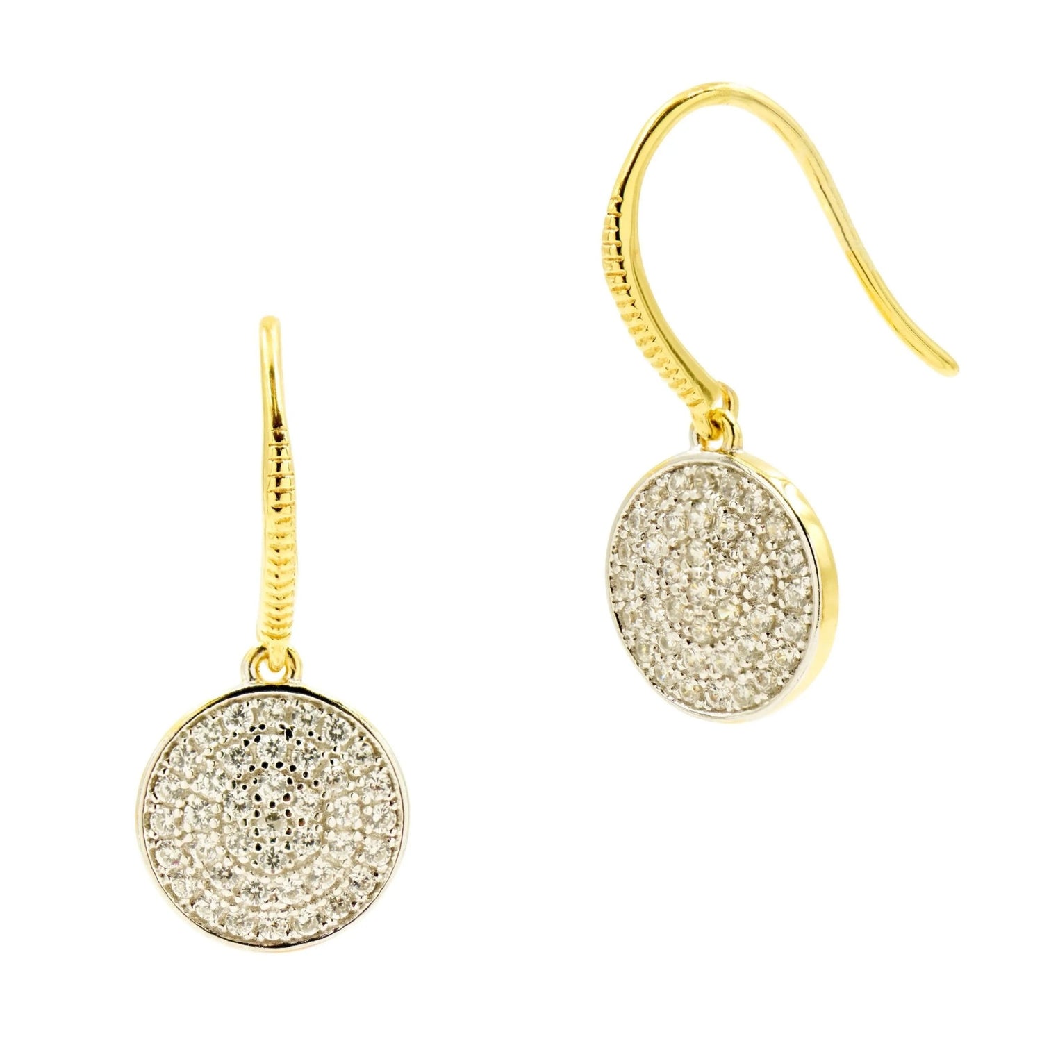 Radiance Pavé Disc Hook Earring - FREIDA ROTHMAN