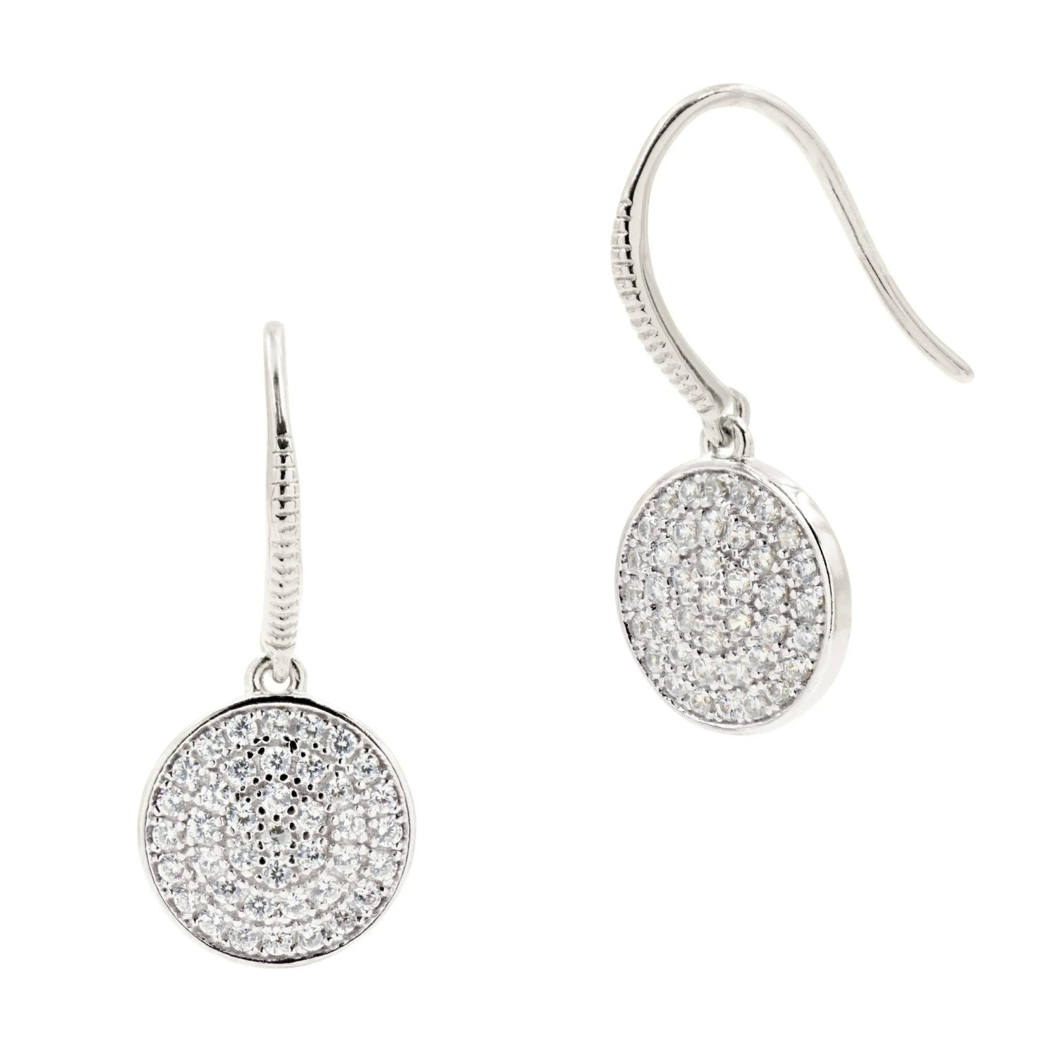 Radiance Pavé Disc Hook Earring - FREIDA ROTHMAN