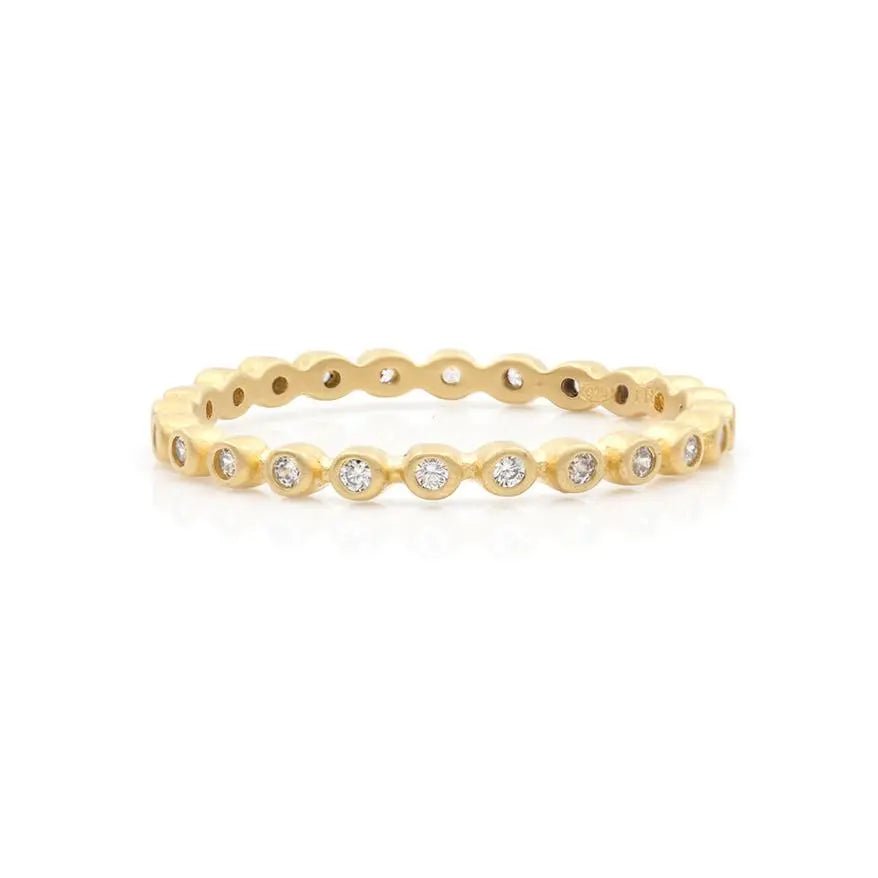 AllGold9 Bezel Pavé Stack Ring RINGS FOR STACKING RING