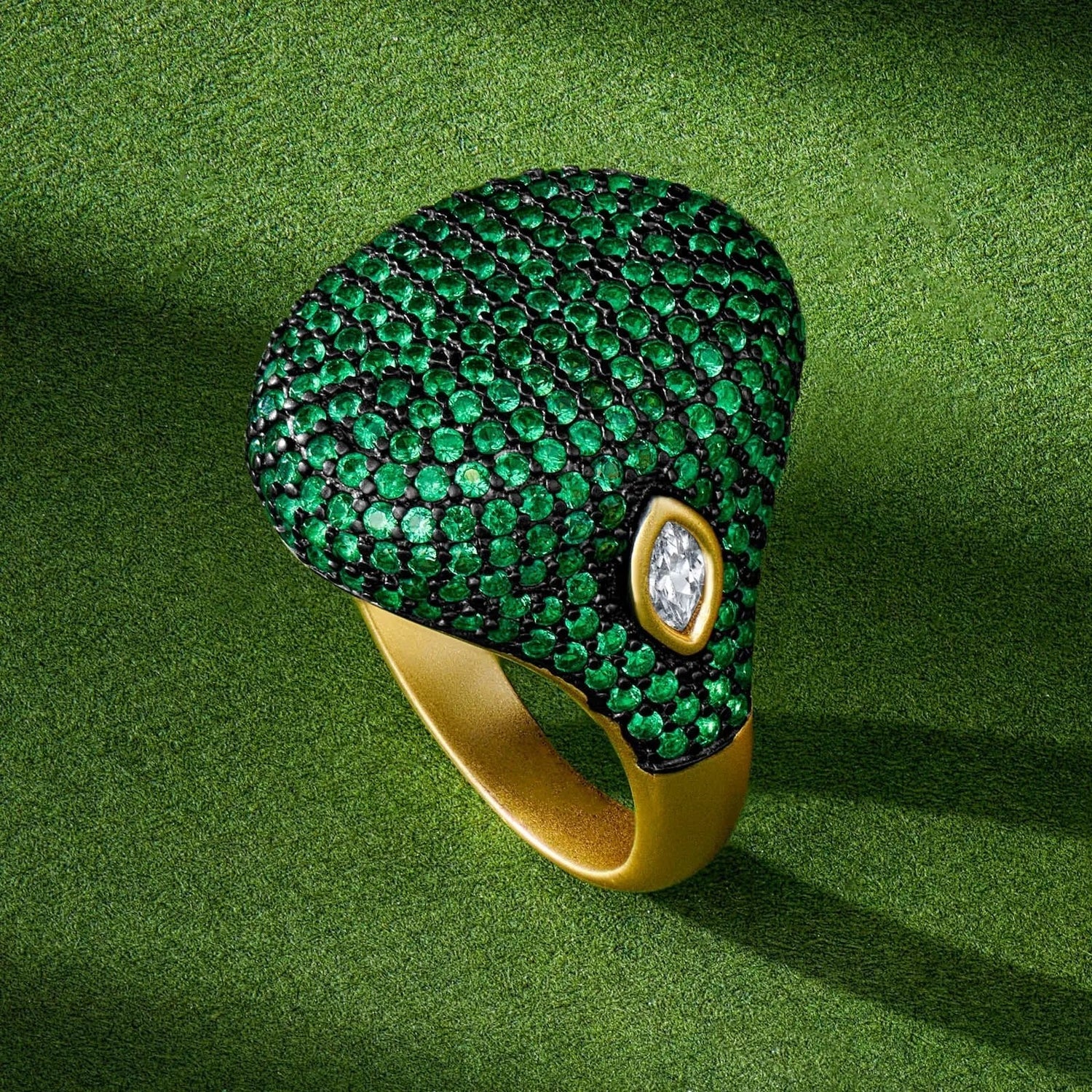  Midnight Emerald Pavé Cocktail Ring Midnight RING